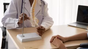 doctor consulting patient about bone health