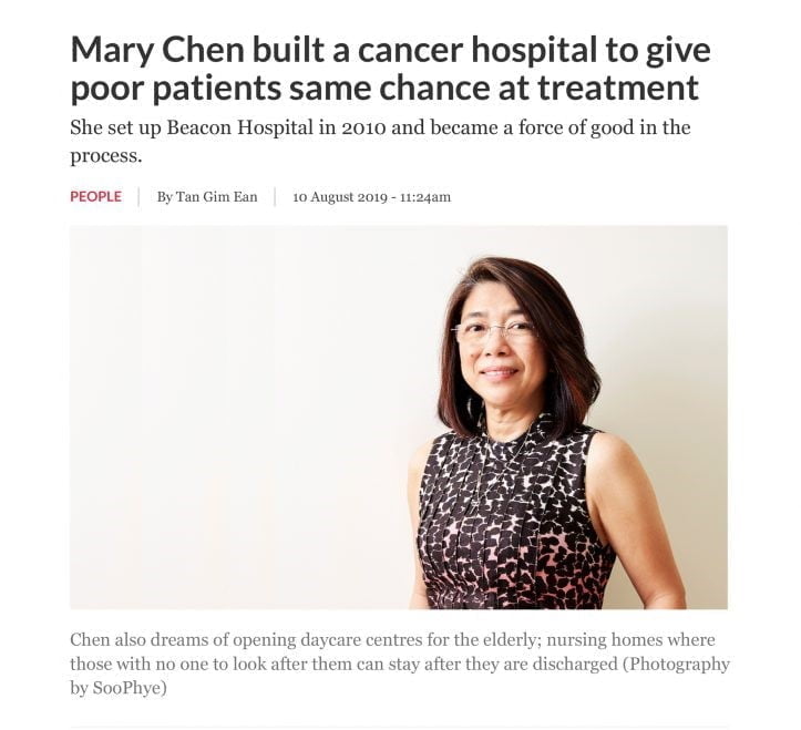Mary Chen built a cancer hospital to give poor patients same chance at treatment