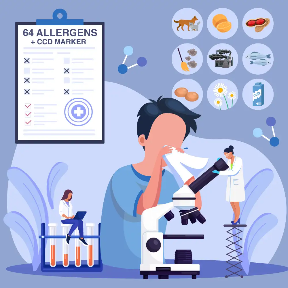 Comprehensive Allergy Test-64 Allergens-CCD Marker-Beacon Hospital