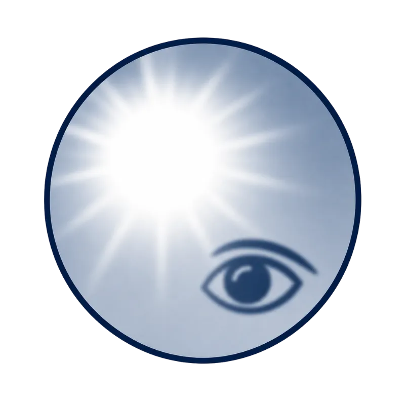 sensitive to bright light
